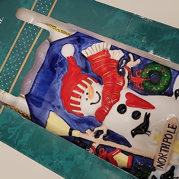 Lot of 2 Vintage Kmart Trim A Home Dolomite Figurine/ Wall Decoration Snowman - Picture 7 of 14